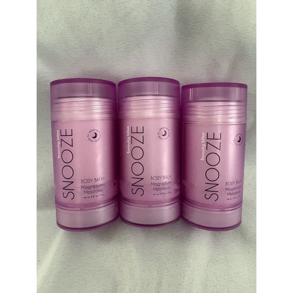NEW SNOOZE Body Balm Beauty Bliss 2.47oz Each 3 Pack Magnesium & Melatonin Balm